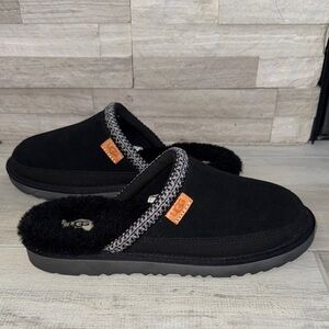 UGG Black Kids Slippers with Gray Trim